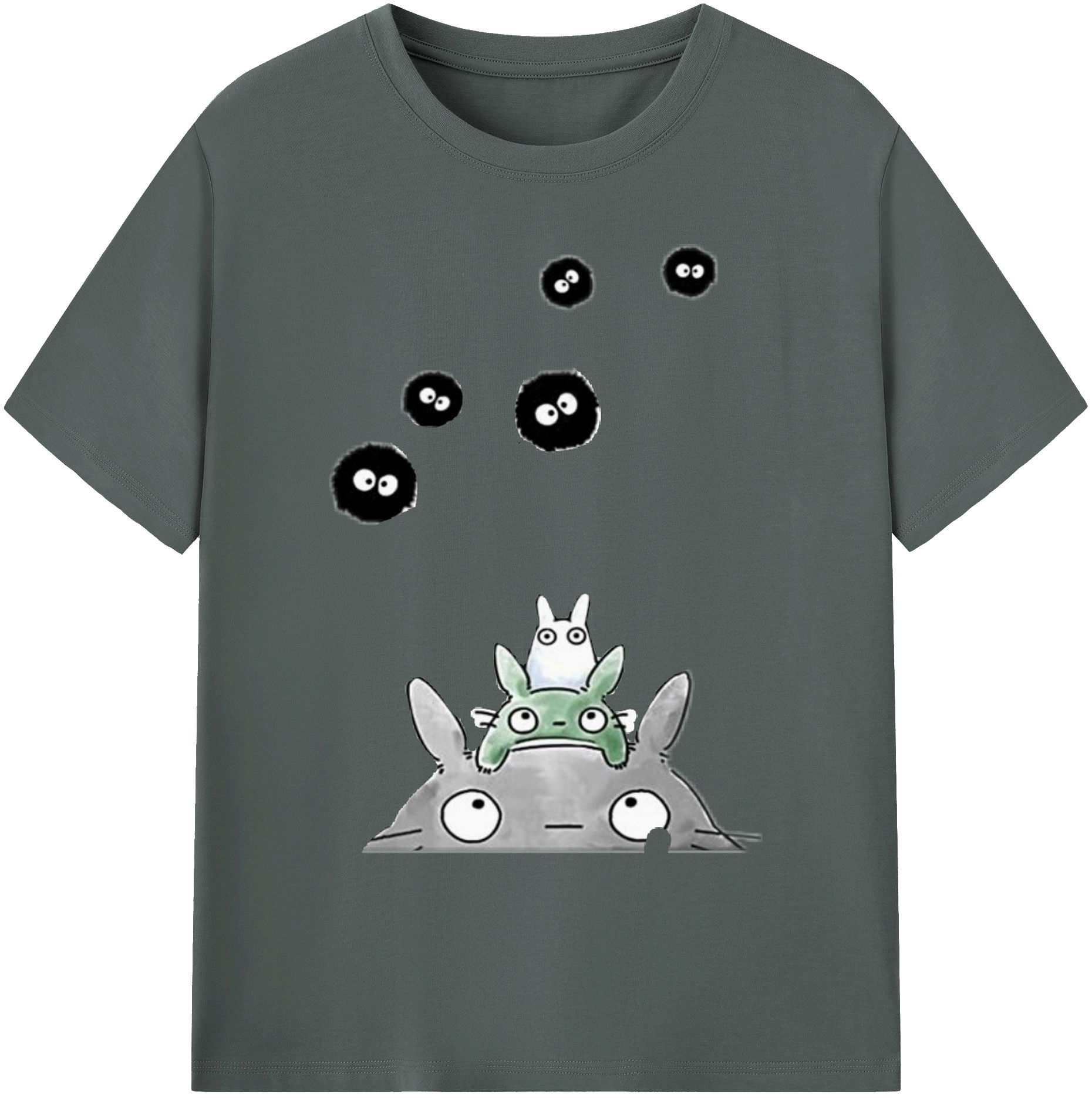 （画像用） となりのトトロ 草壁メイ 草壁サツキ My Neighbor Totoro Satsuki Kusakabe Mei Kusakabe 綿100％ メンズ半袖Tシャツ｜肌触りやわらか＆通気性